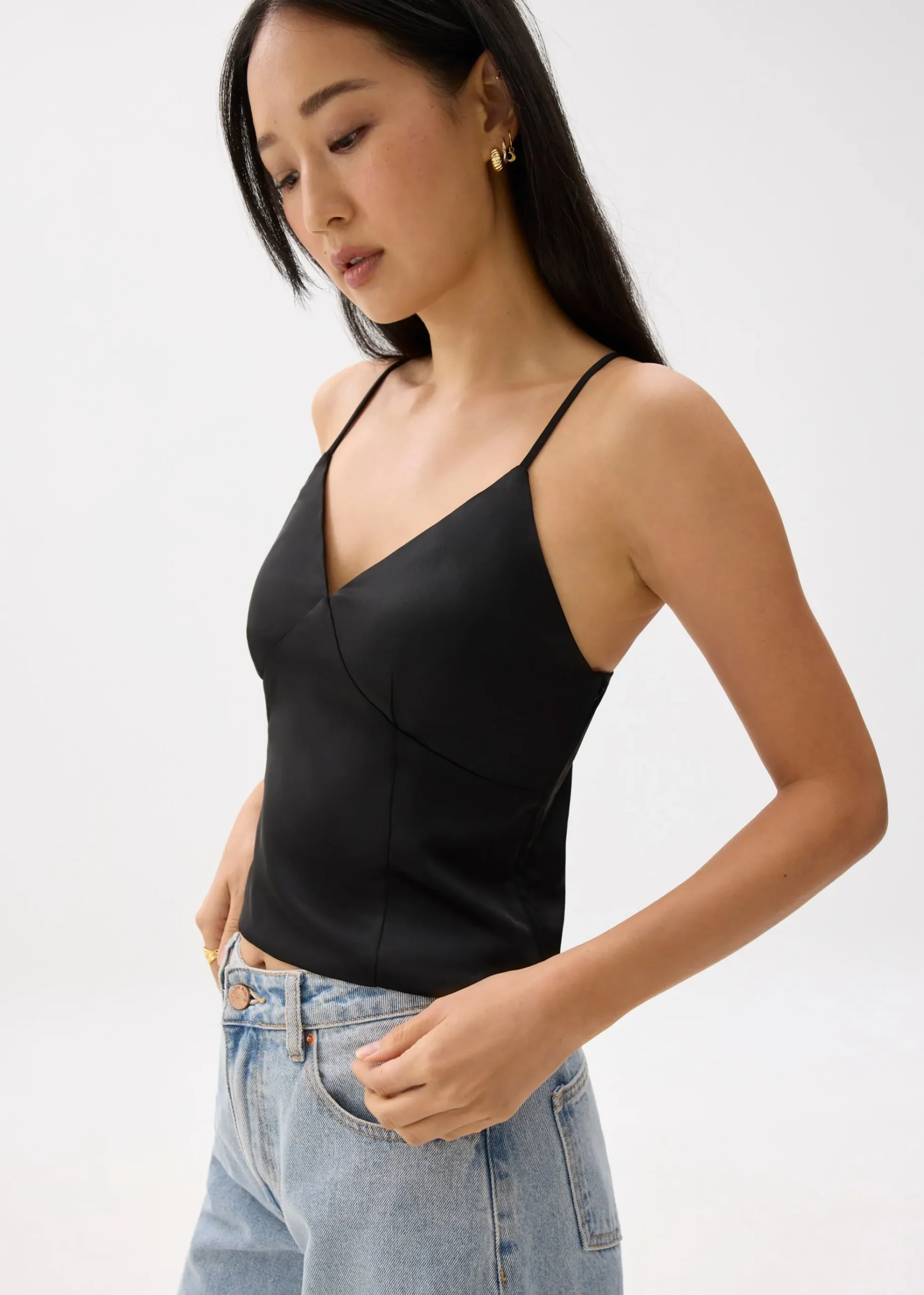 BraFree by LB Satin V-neck Camisole Top