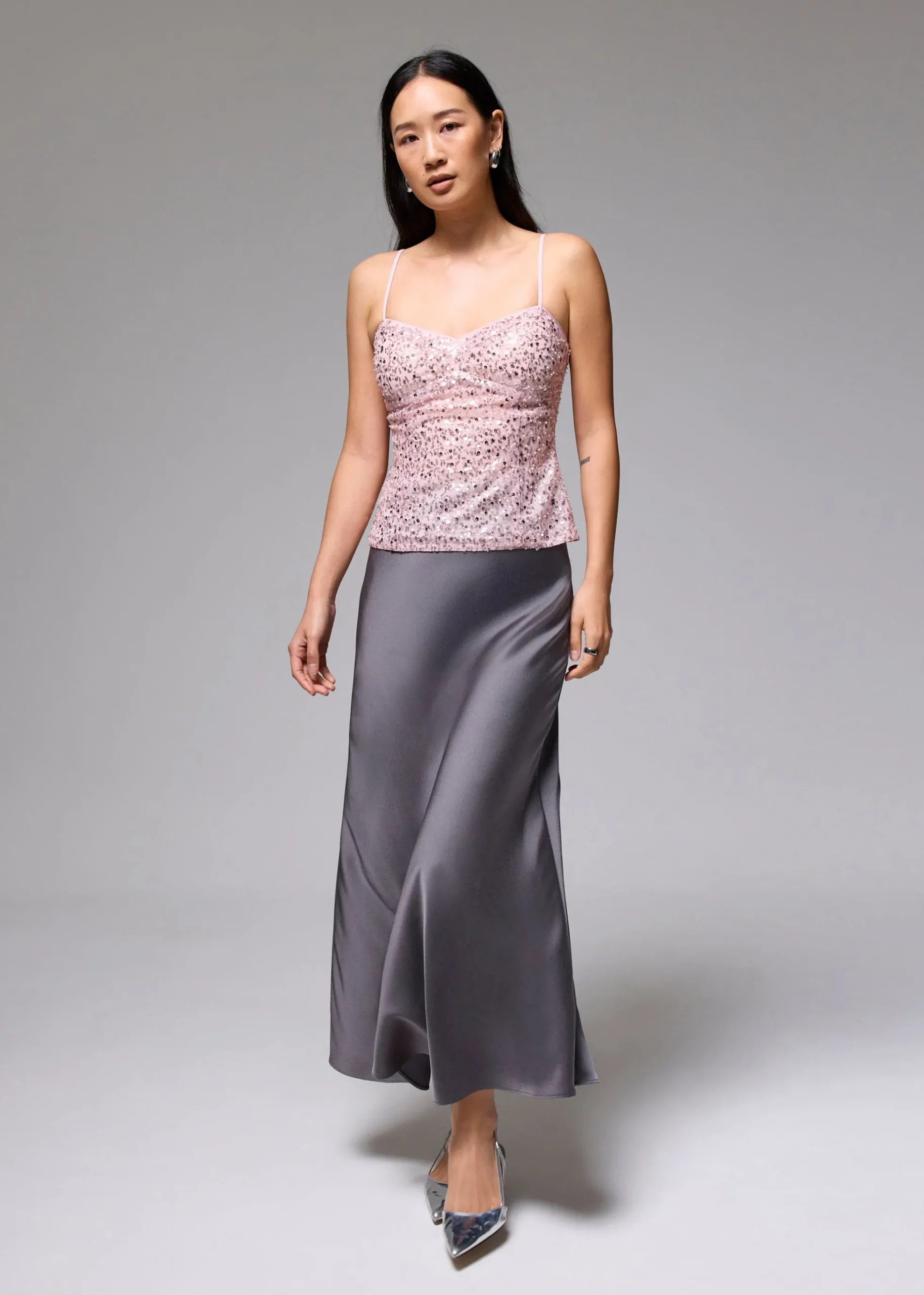 BraFree by LB Sequin V-neck Bustier Top