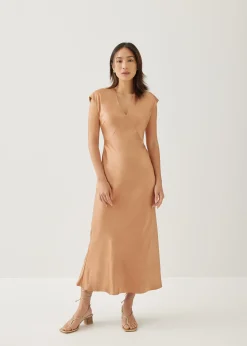 Brenda Satin Bias Cut Midaxi Dress
