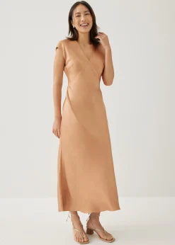 Brenda Satin Bias Cut Midaxi Dress