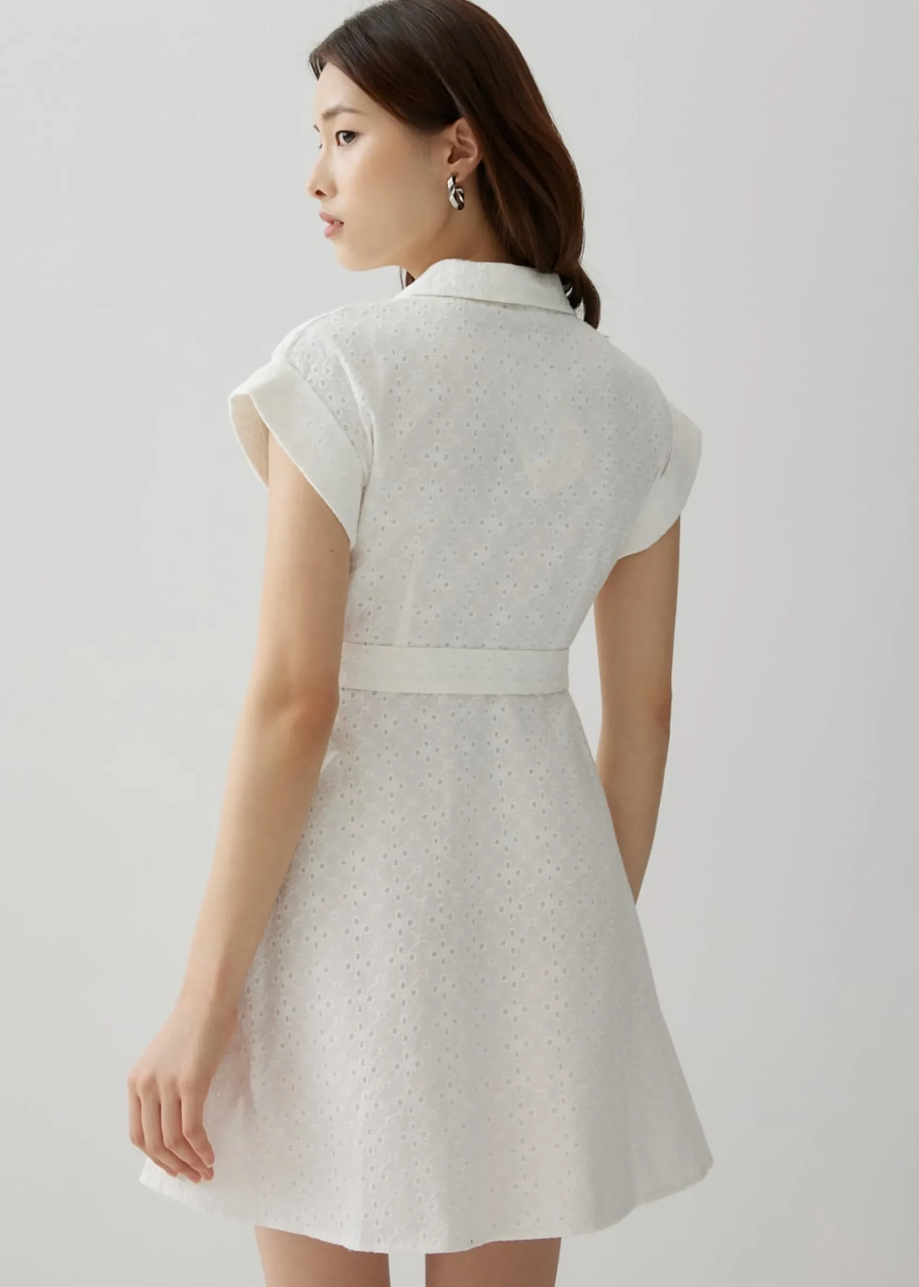 Britney Broderie Collar Shirt Dress