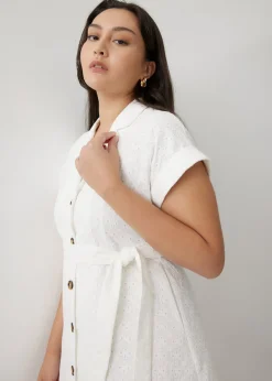 Britney Broderie Collar Shirt Dress