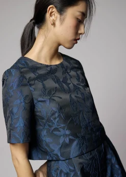 Brocade Boxy Crop Shell Top