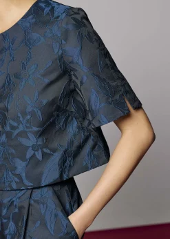 Brocade Boxy Crop Shell Top