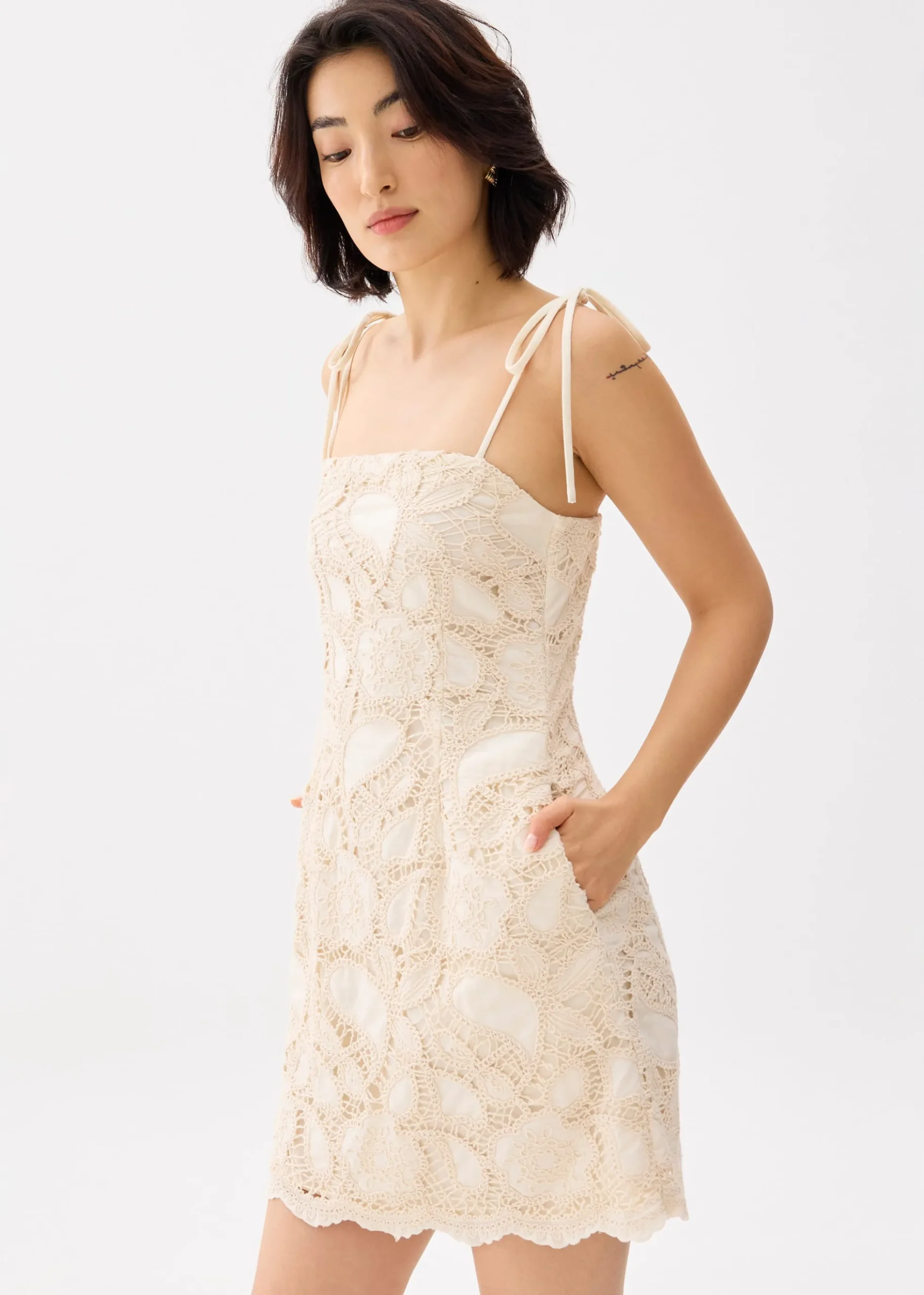 Broderie A-line Mini Dress
