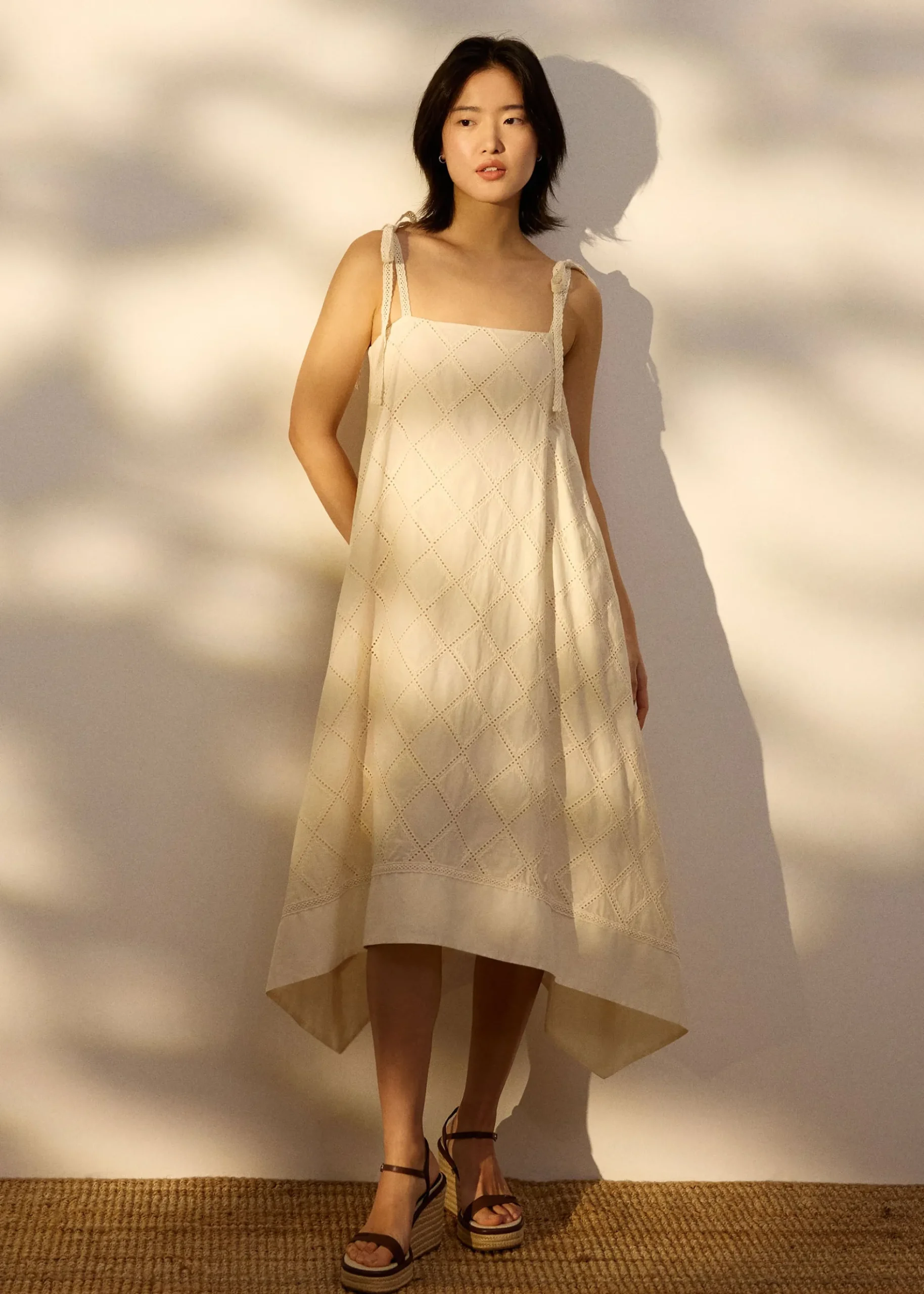 Broderie Trapeze Maxi Dress