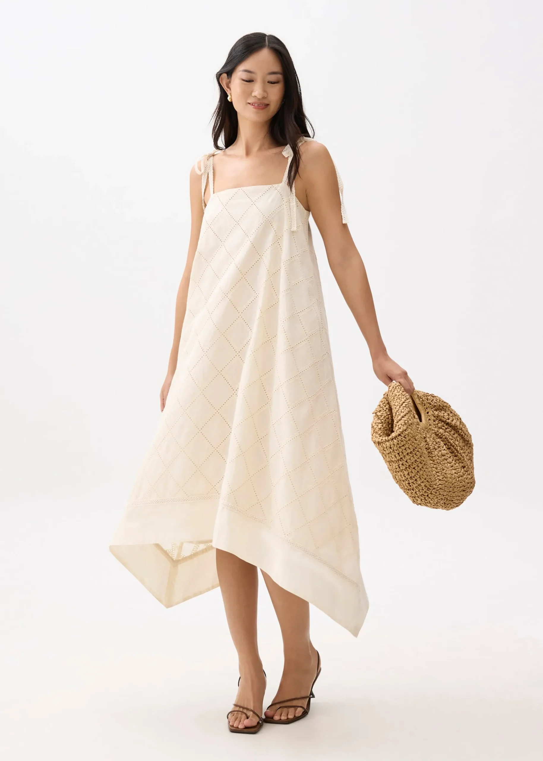 Broderie Trapeze Maxi Dress
