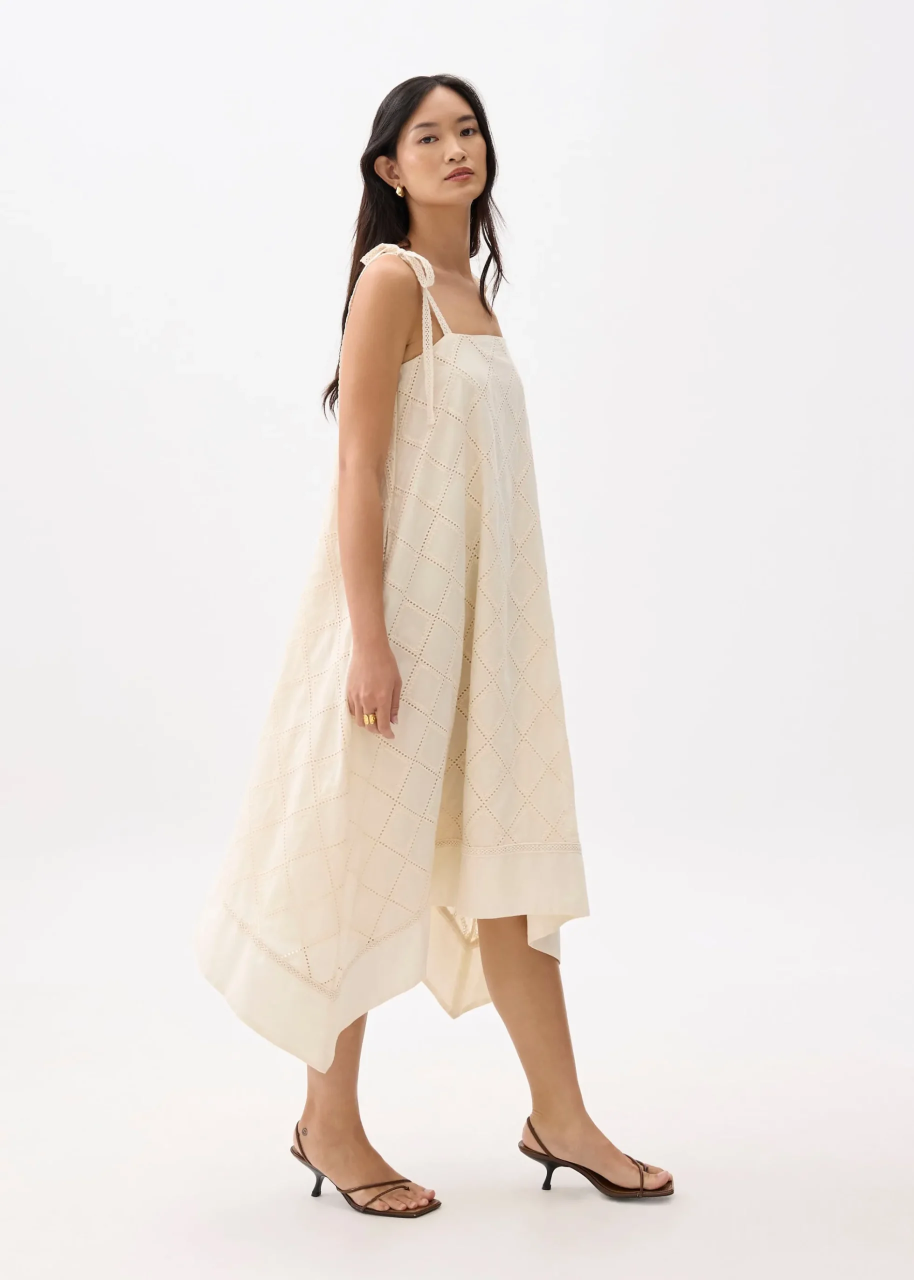 Broderie Trapeze Maxi Dress