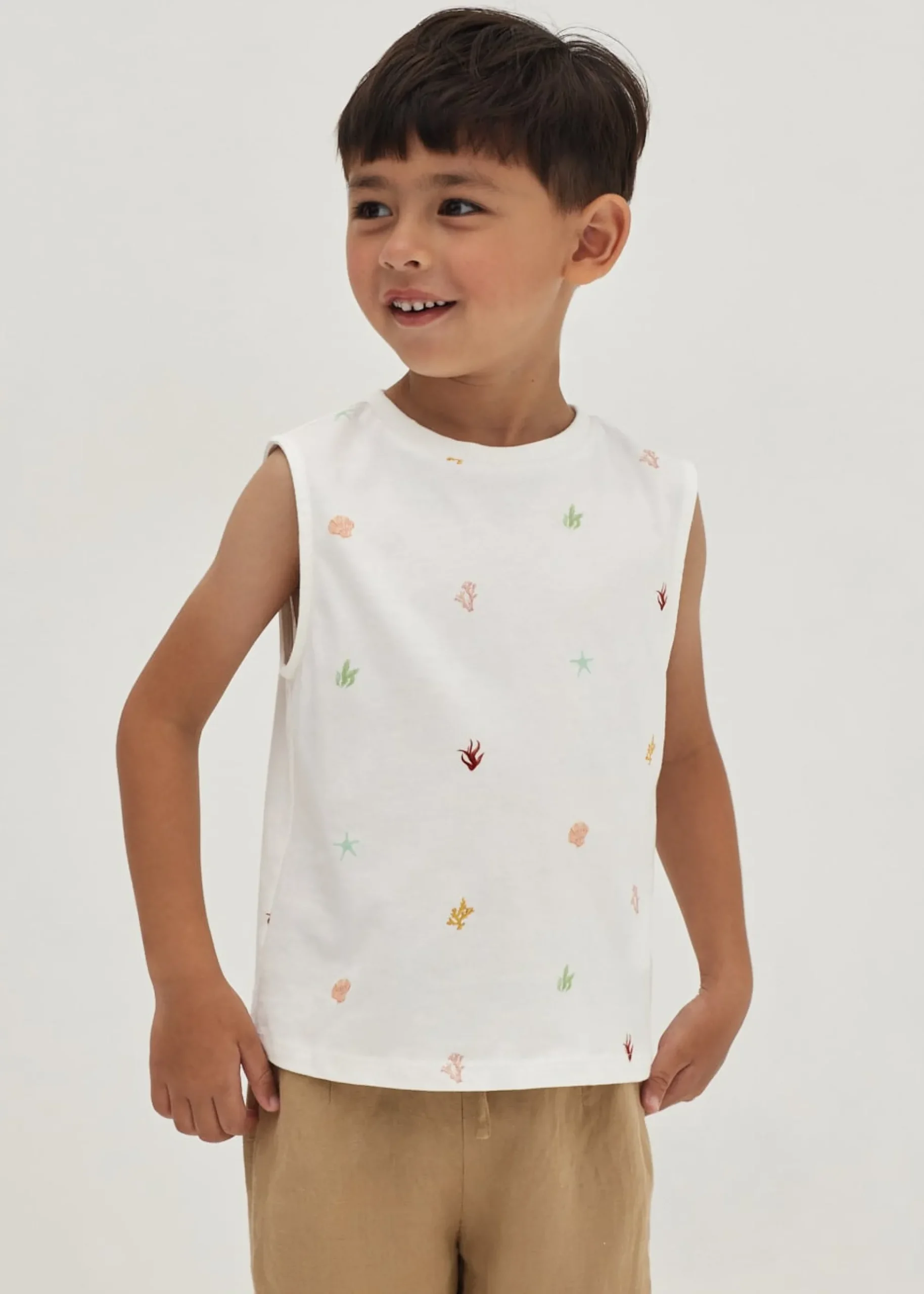 Brucie Unisex Jersey Tank Top in Tidal Daydream