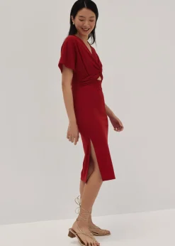 Bryna Twist Front Midi Dress