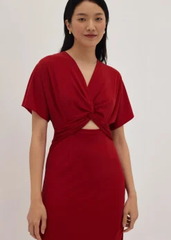 Bryna Twist Front Midi Dress