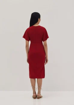 Bryna Twist Front Midi Dress