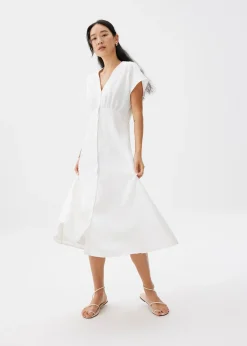 Button Down Fit & Flare Midaxi Dress