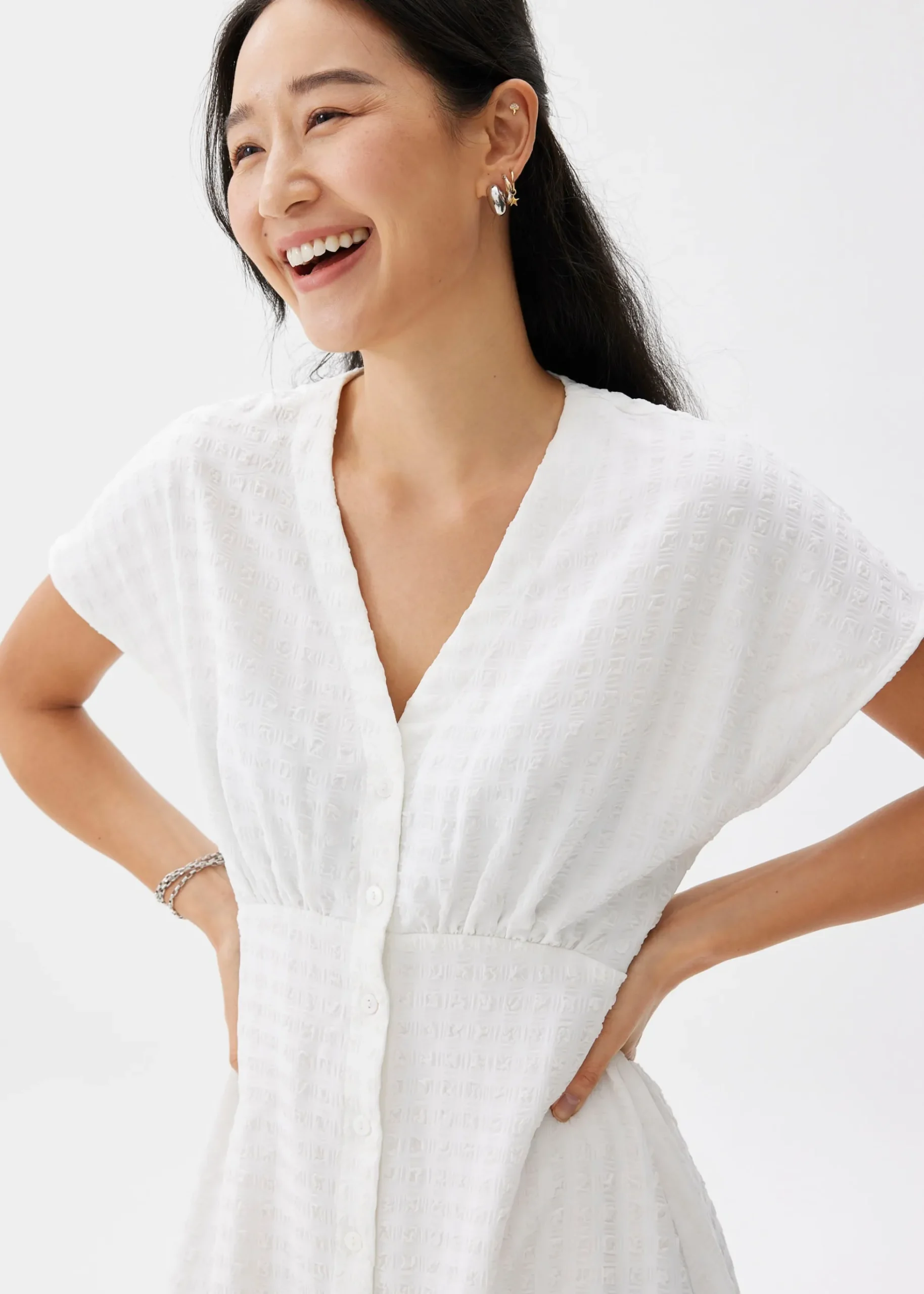 Button Down Fit & Flare Midaxi Dress