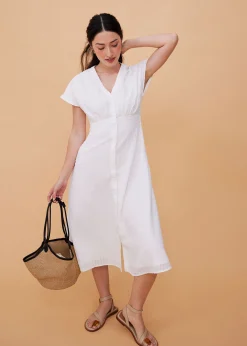 Button Down Fit & Flare Midaxi Dress