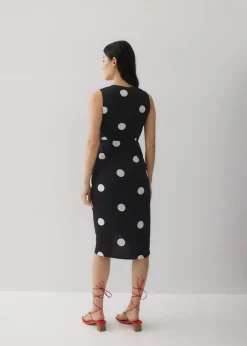 Calla Polka Dot Front Wrap Dress