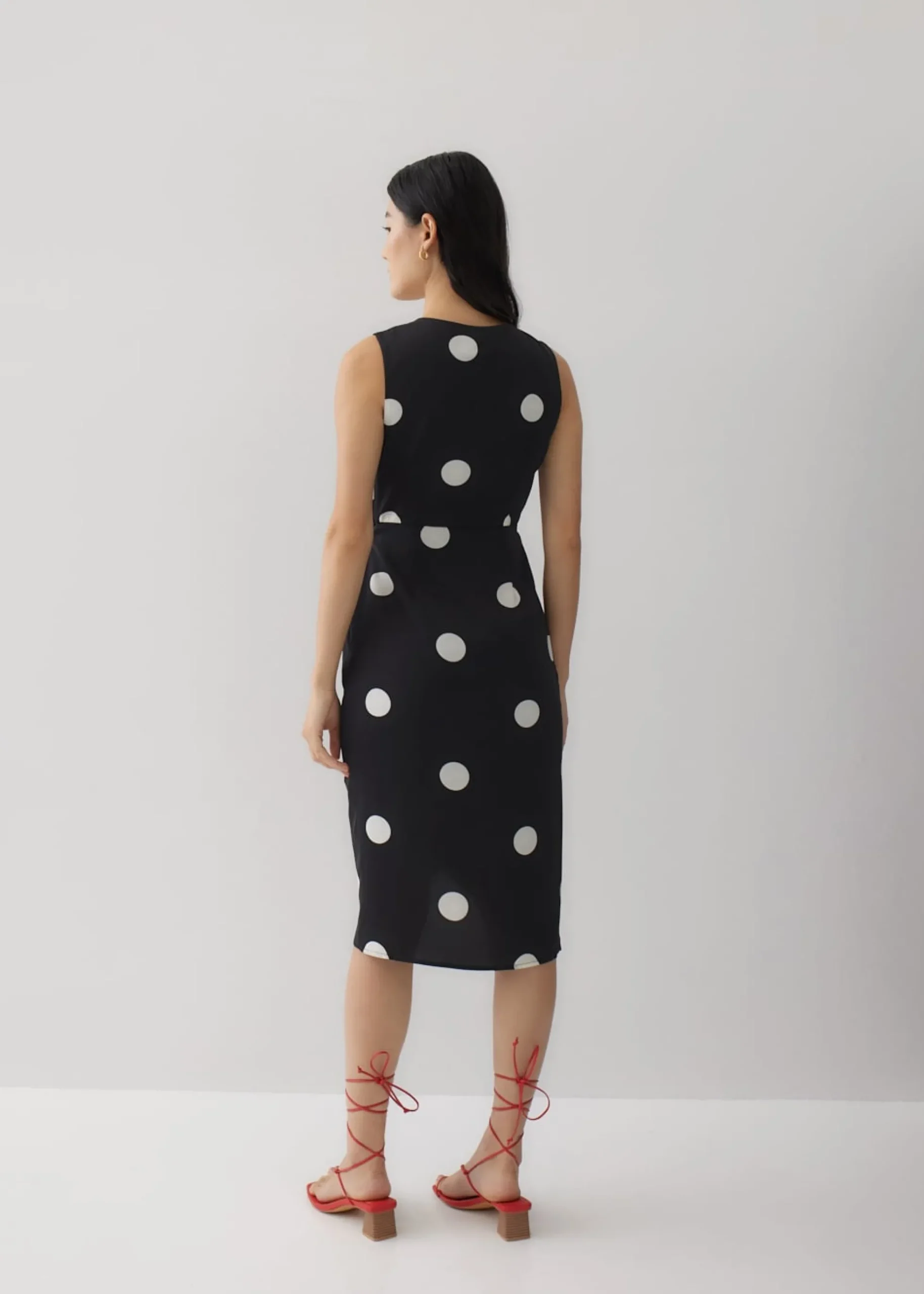 Calla Polka Dot Front Wrap Dress