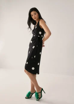 Calla Polka Dot Front Wrap Dress