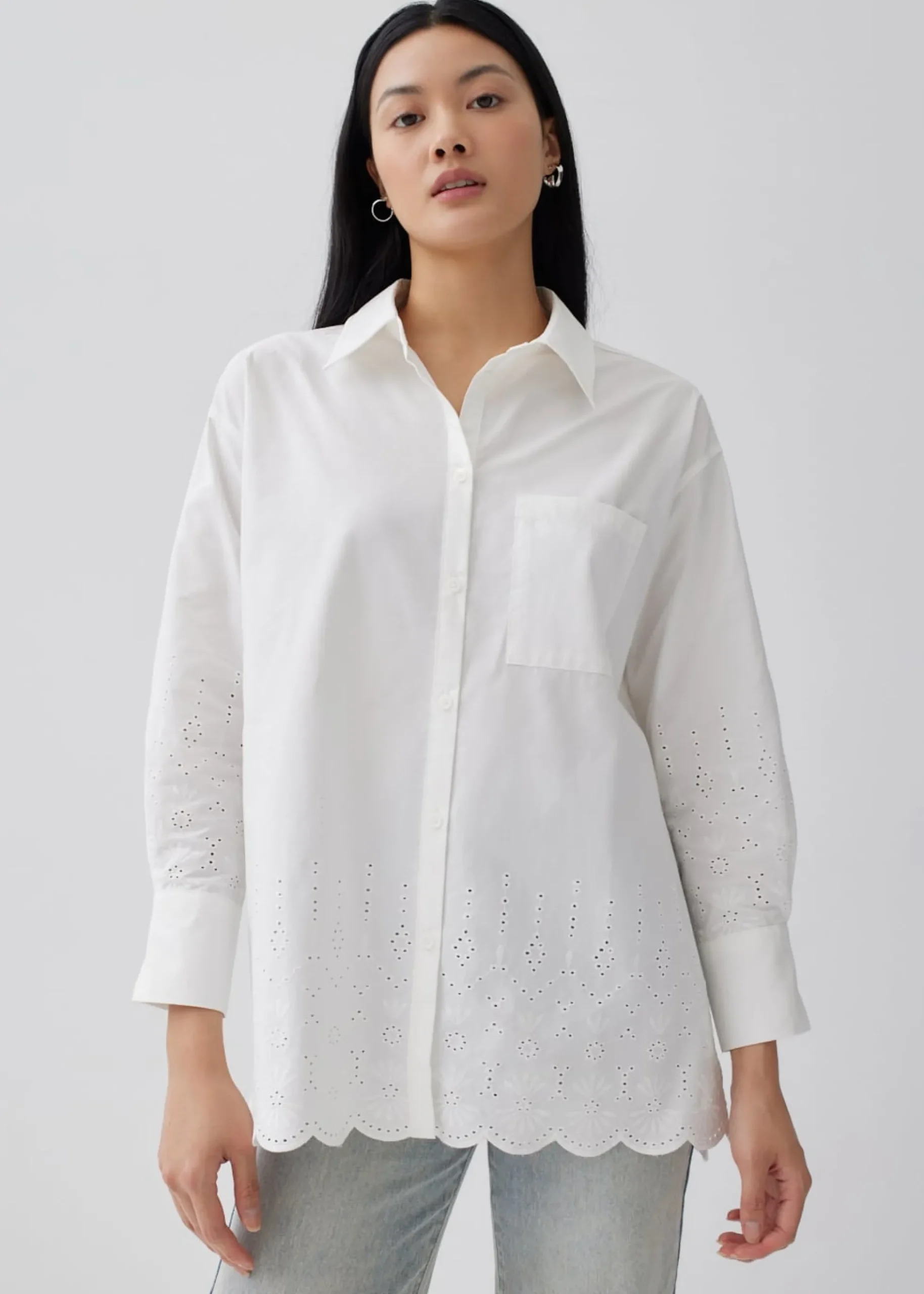 Calypso Broderie Button Down Shirt