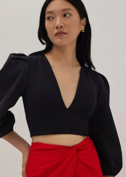 Camala Padded Bustier Puff Sleeve Top