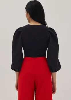 Camala Padded Bustier Puff Sleeve Top