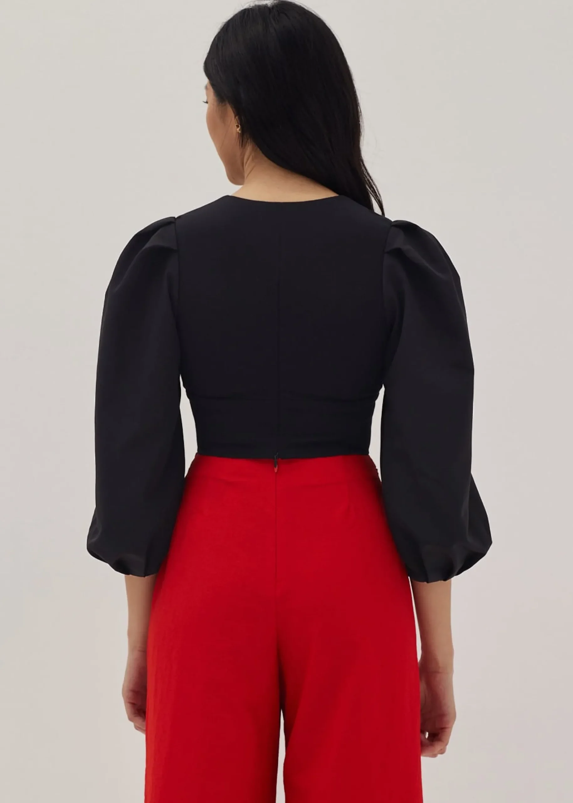 Camala Padded Bustier Puff Sleeve Top