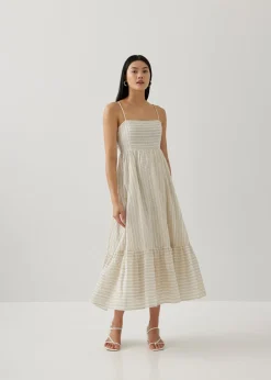 Camilla Striped Broderie Panel Dress