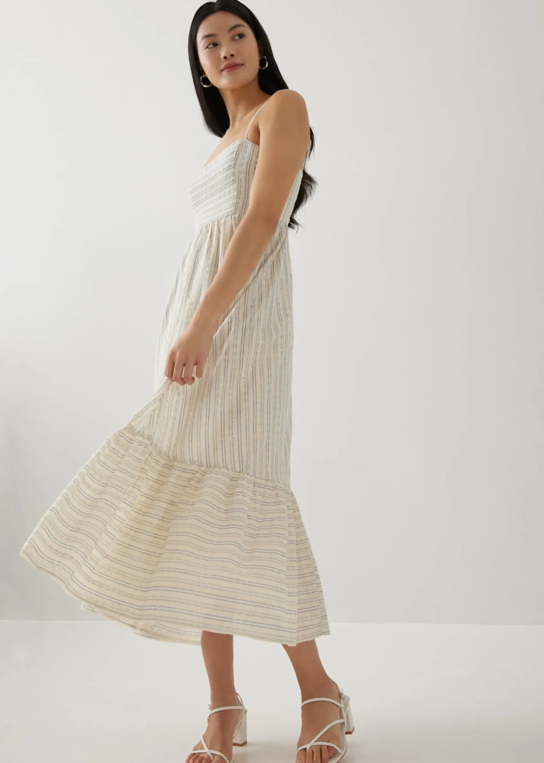 Camilla Striped Broderie Panel Dress
