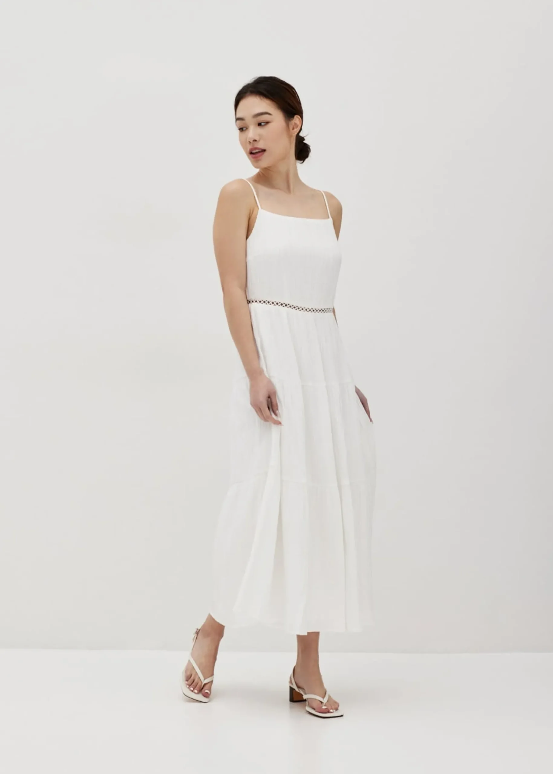 Carla Square Neck Lace Dress