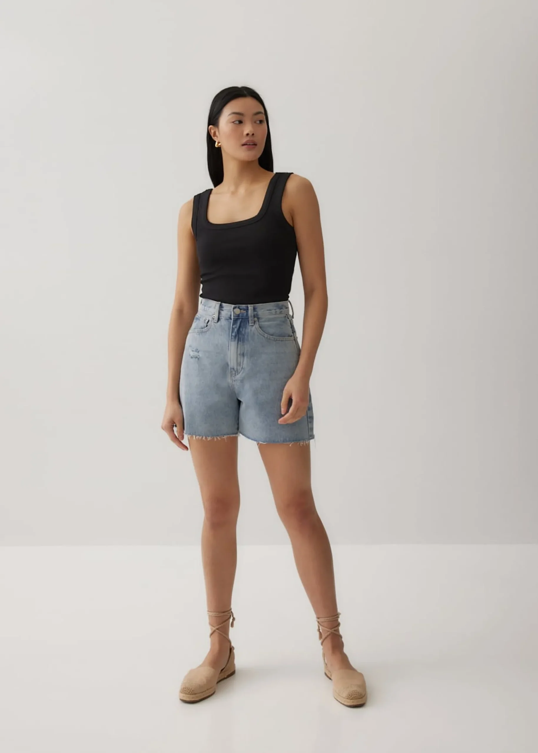Carmi Ribbed Square Neck Tank