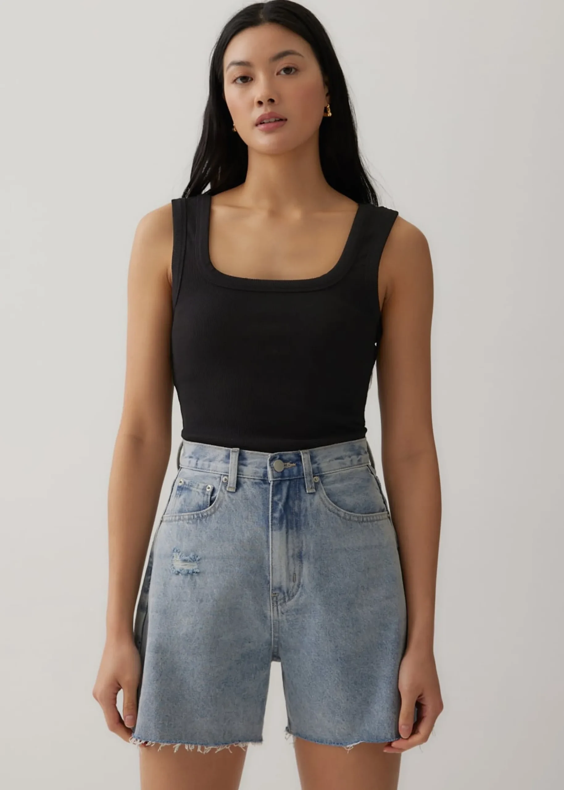 Carmi Ribbed Square Neck Tank