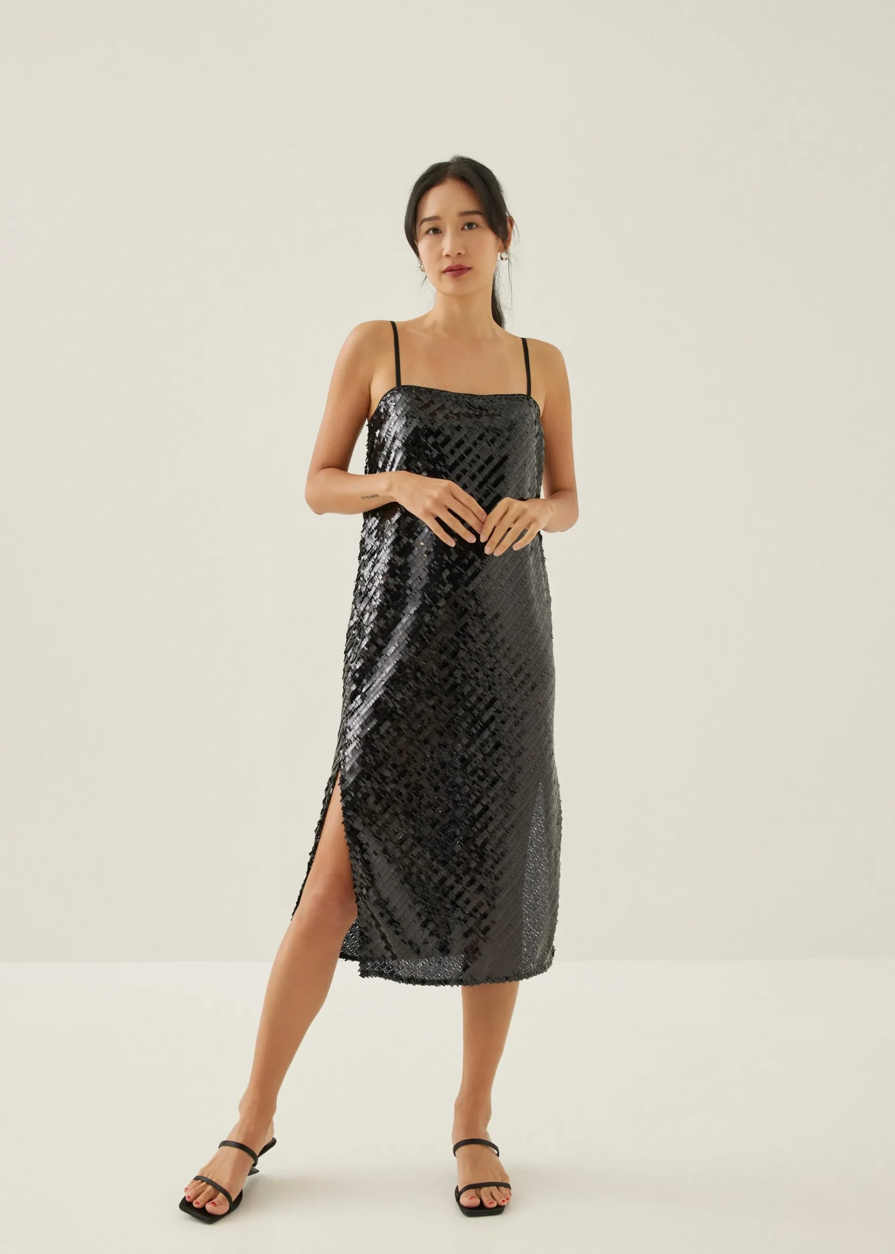 Carter Sequin Column Midi Dress