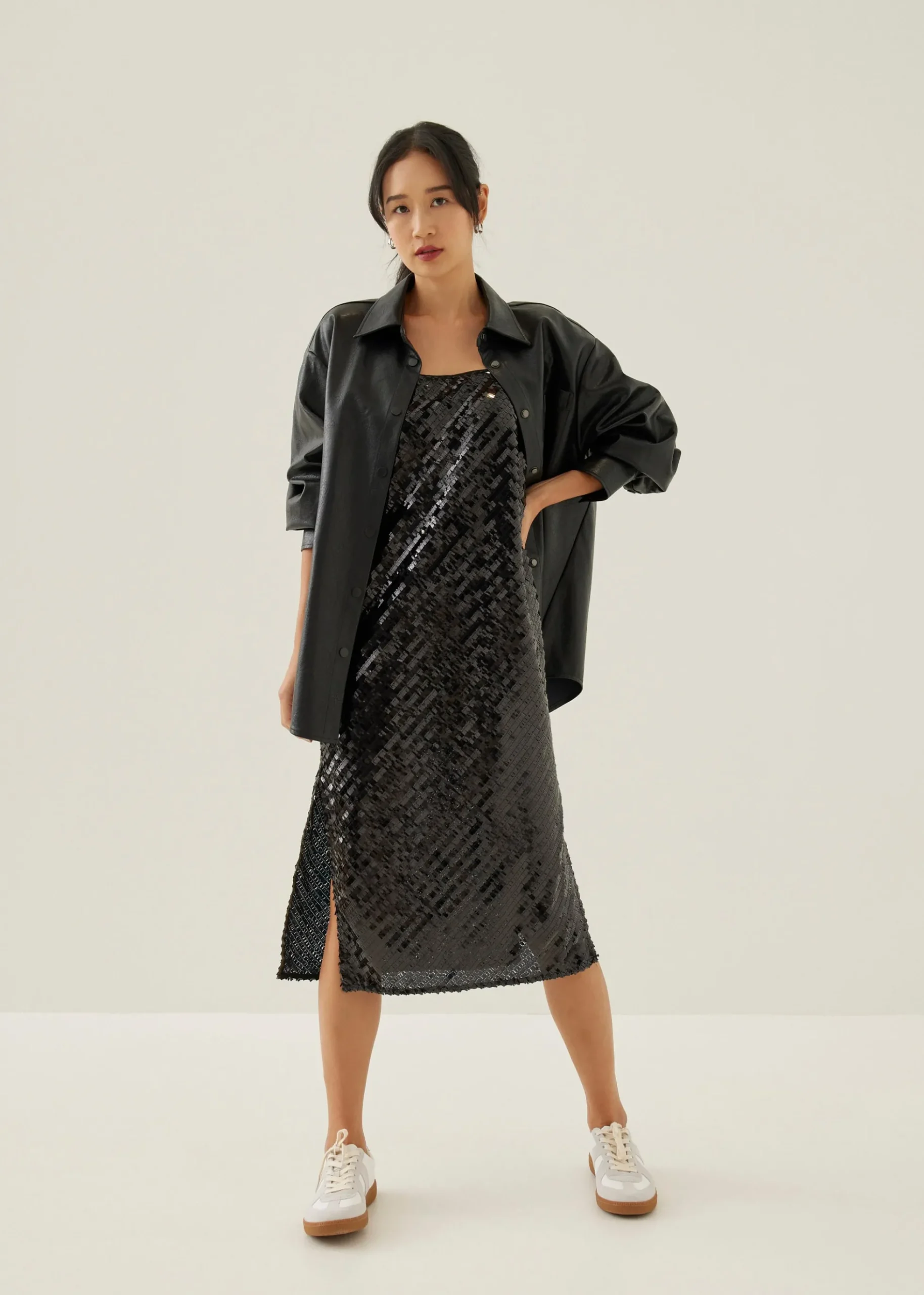 Carter Sequin Column Midi Dress