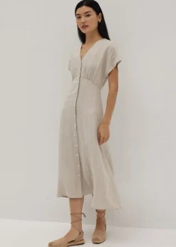 Chaira Linen Button Down Dress