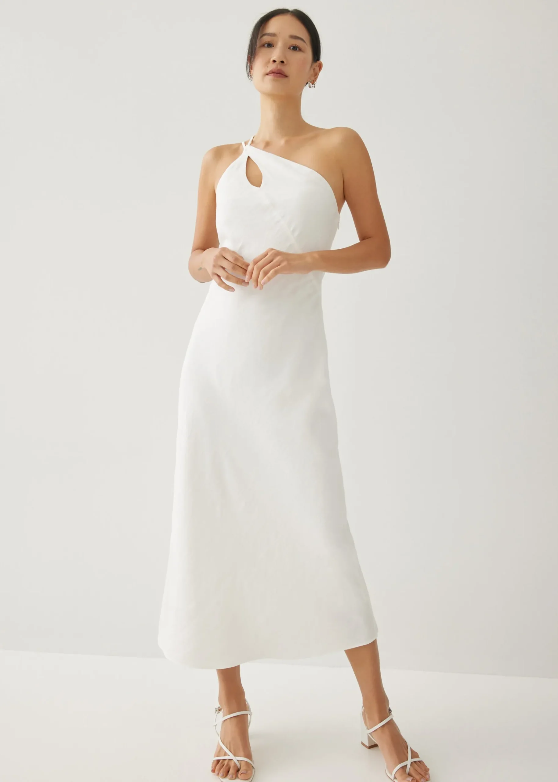 Charlita Linen Column Midaxi Dress