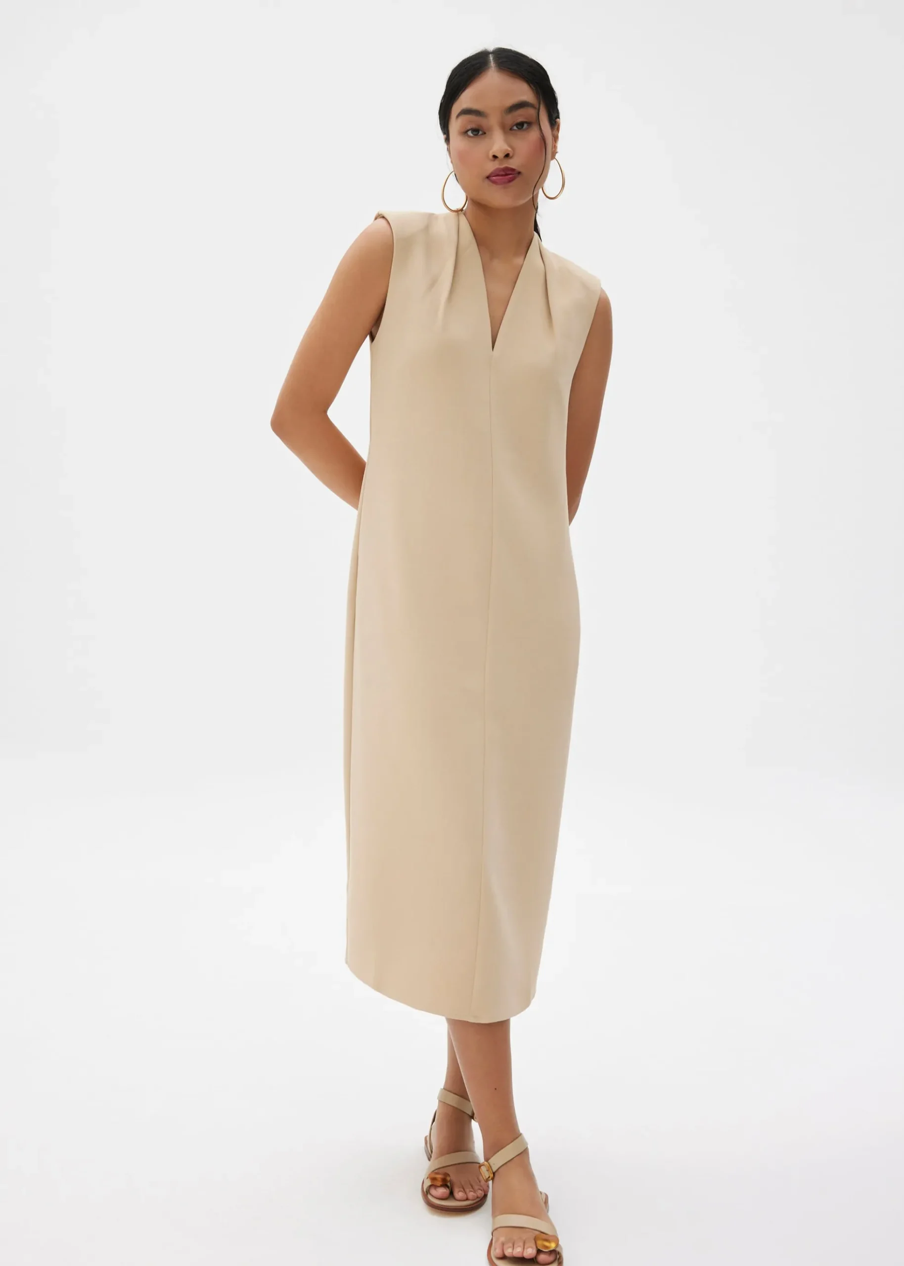 Charlotte V-neck Column Midi Dress