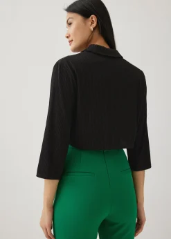 Chelo Micro Pleat Wrap Blouse
