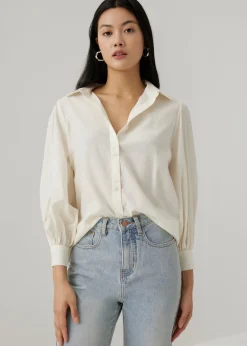 Chloe Rayon Puff Sleeve Shirt