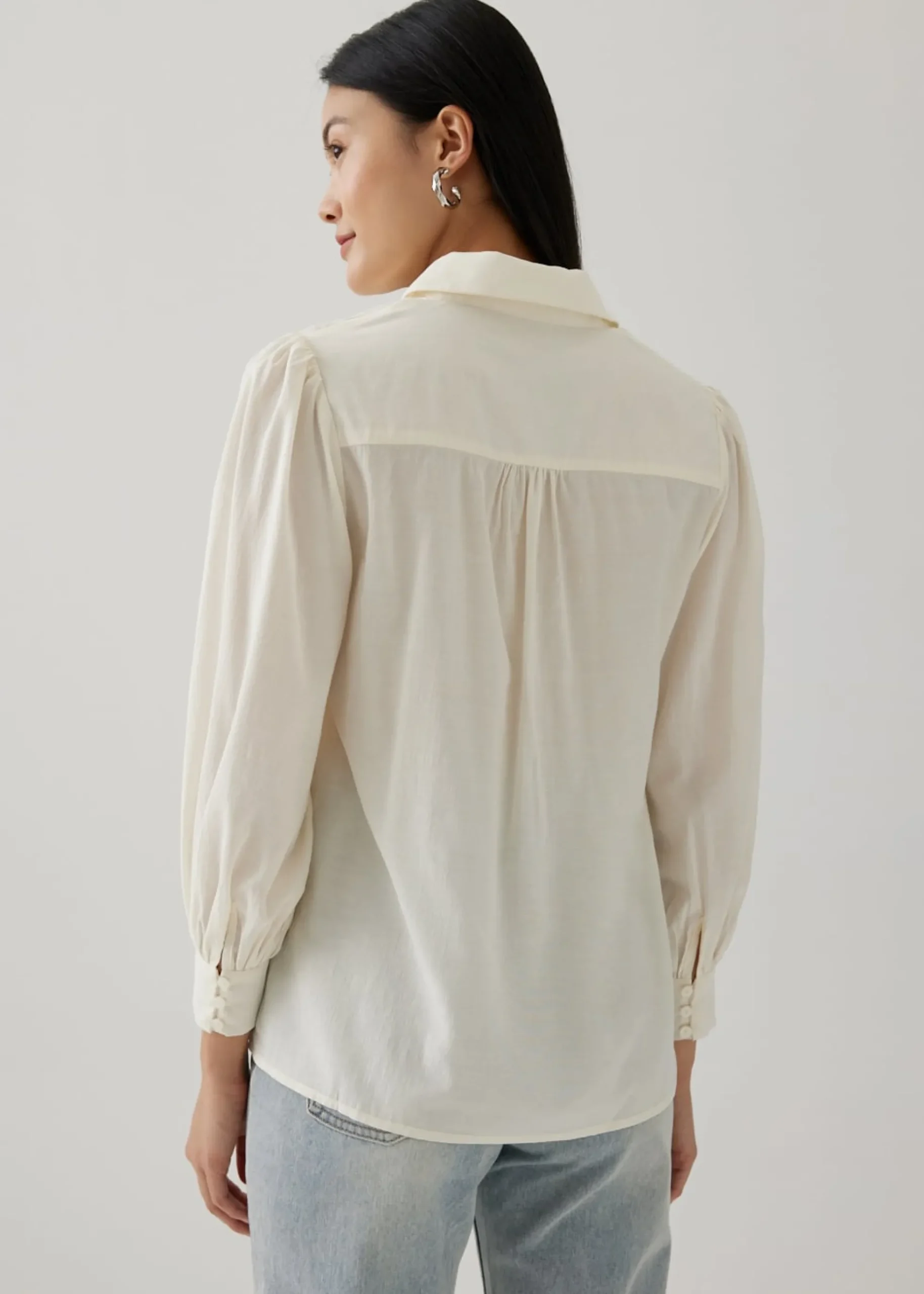 Chloe Rayon Puff Sleeve Shirt