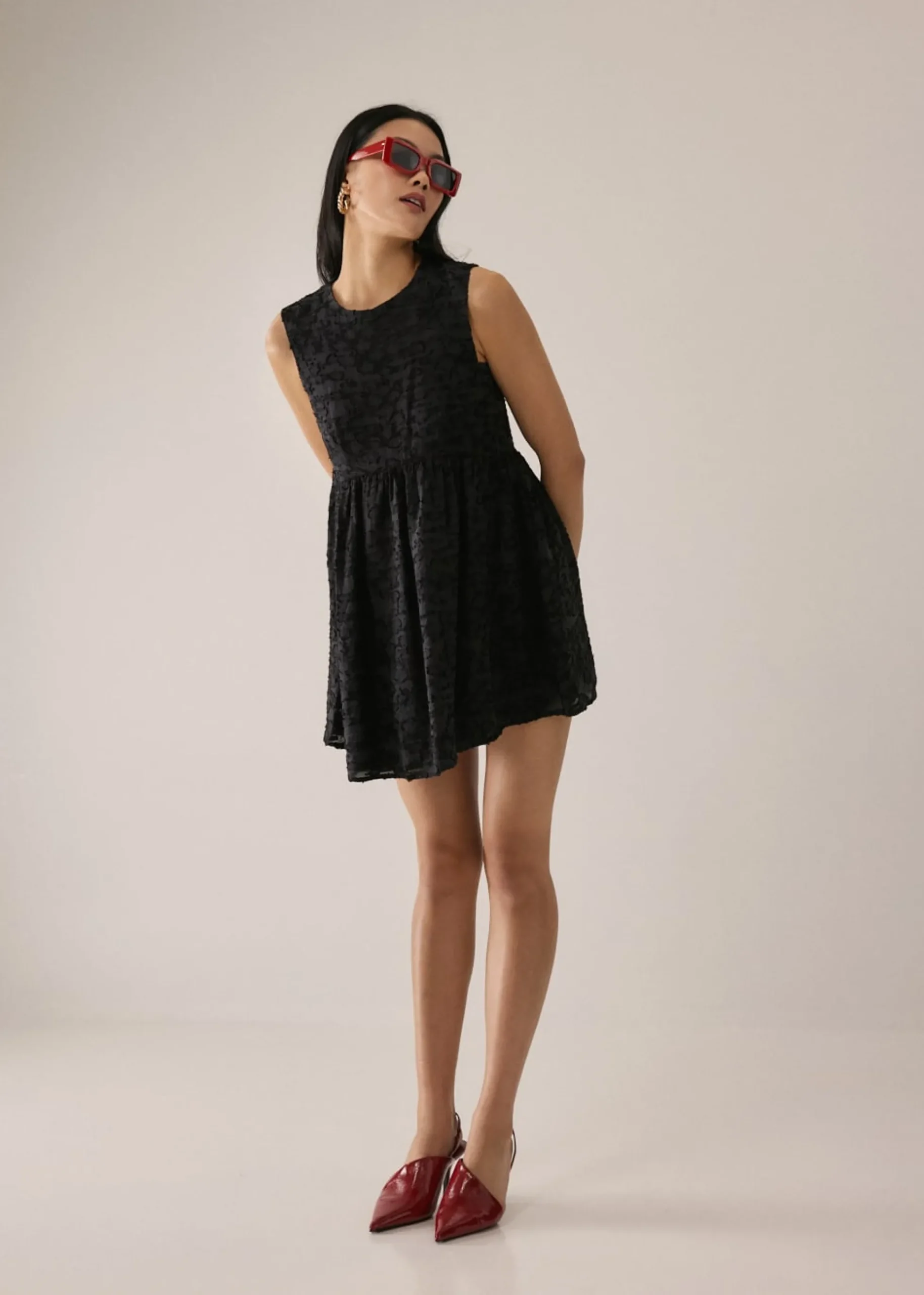 Cindy Textured Tie Back Dress