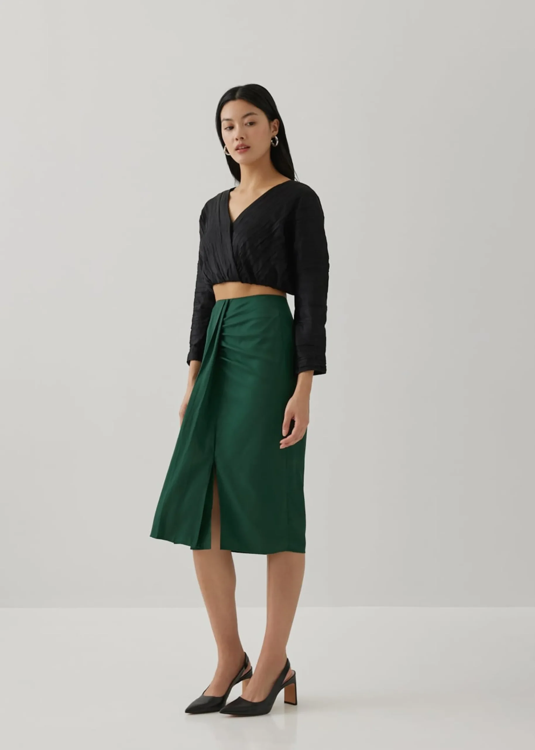 Coeli Elastic Crinkled Wrap Top