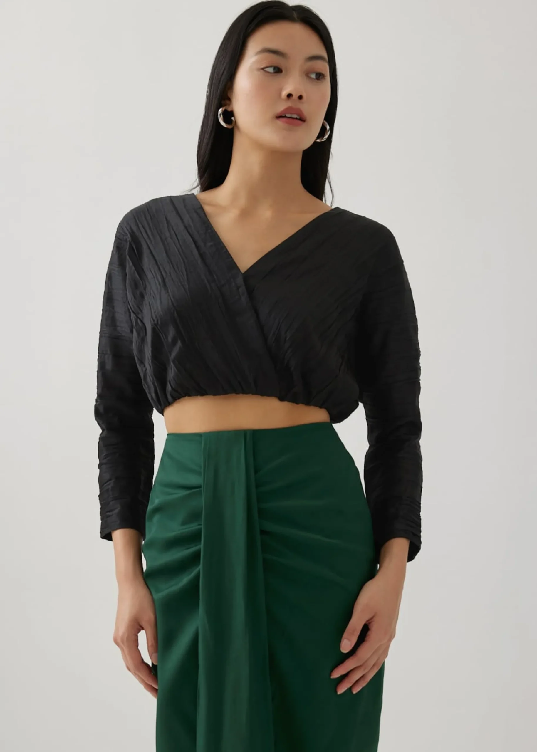 Coeli Elastic Crinkled Wrap Top