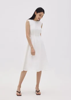 Colbie Pleat Button Dress
