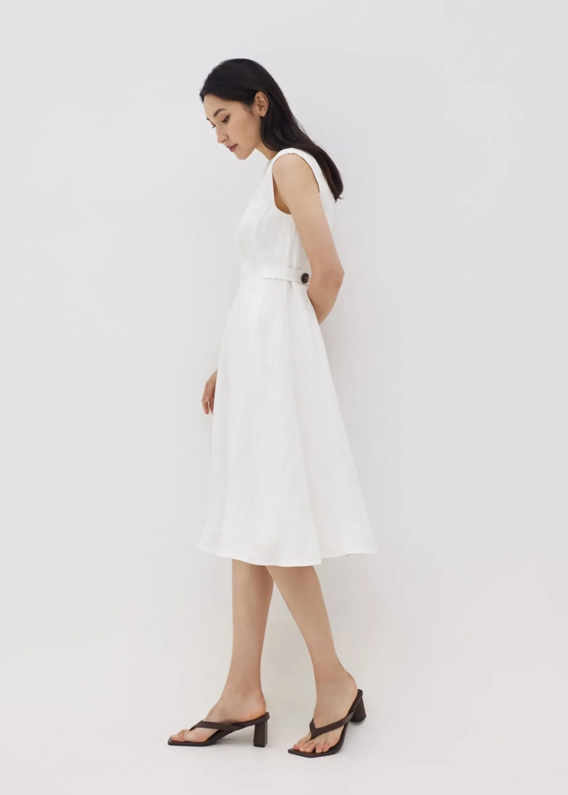 Colbie Pleat Button Dress