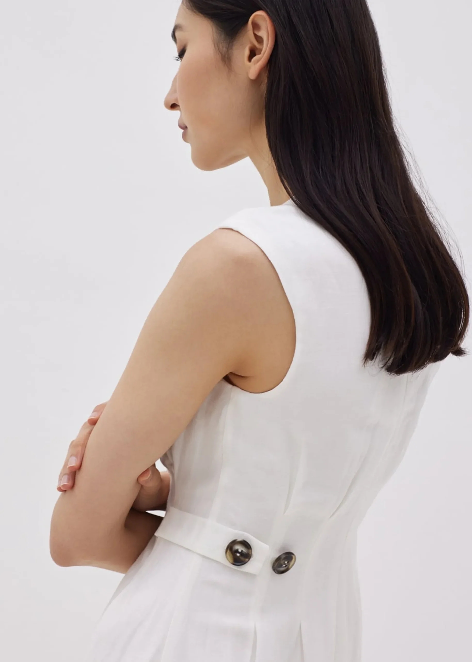 Colbie Pleat Button Dress