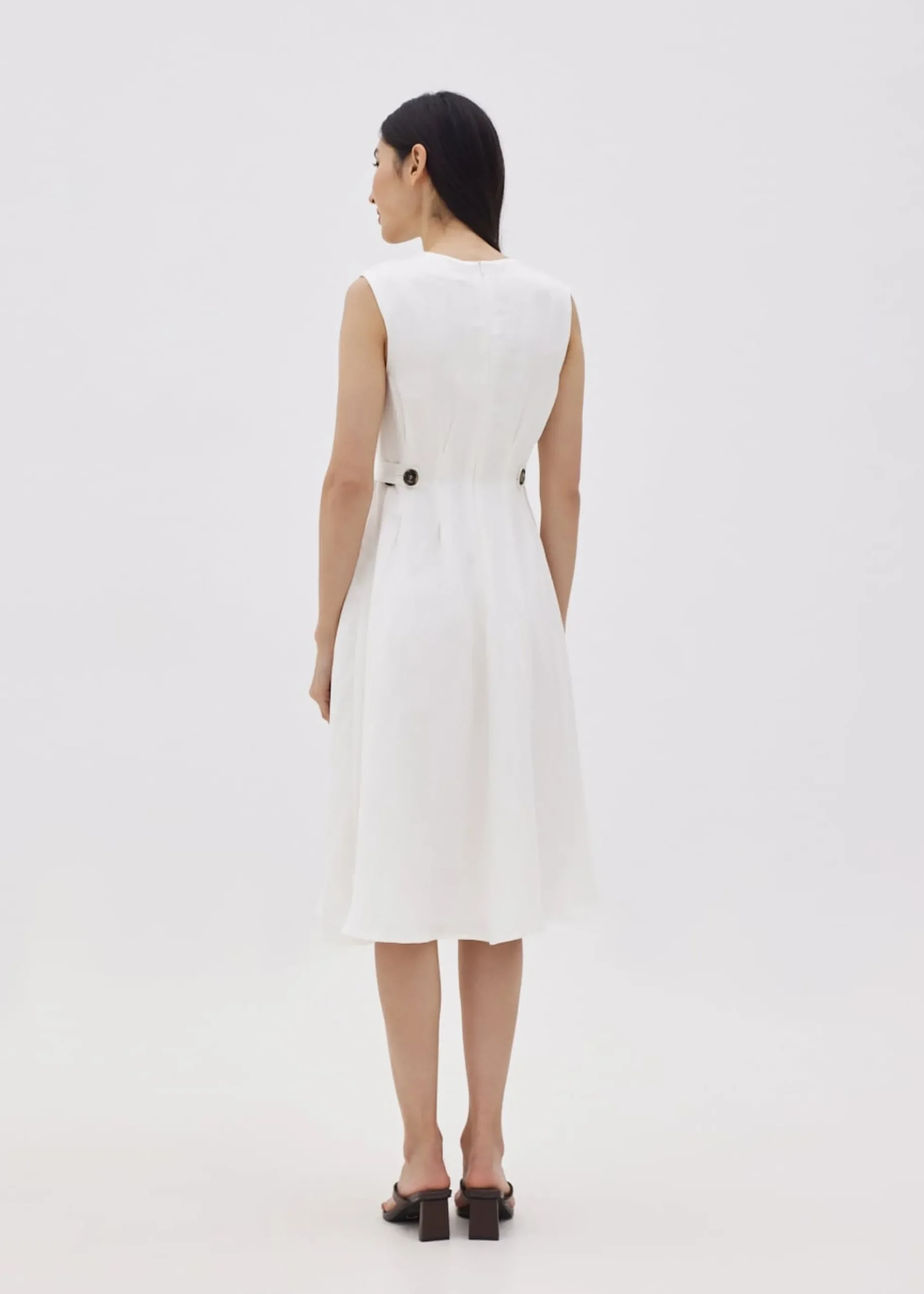 Colbie Pleat Button Dress