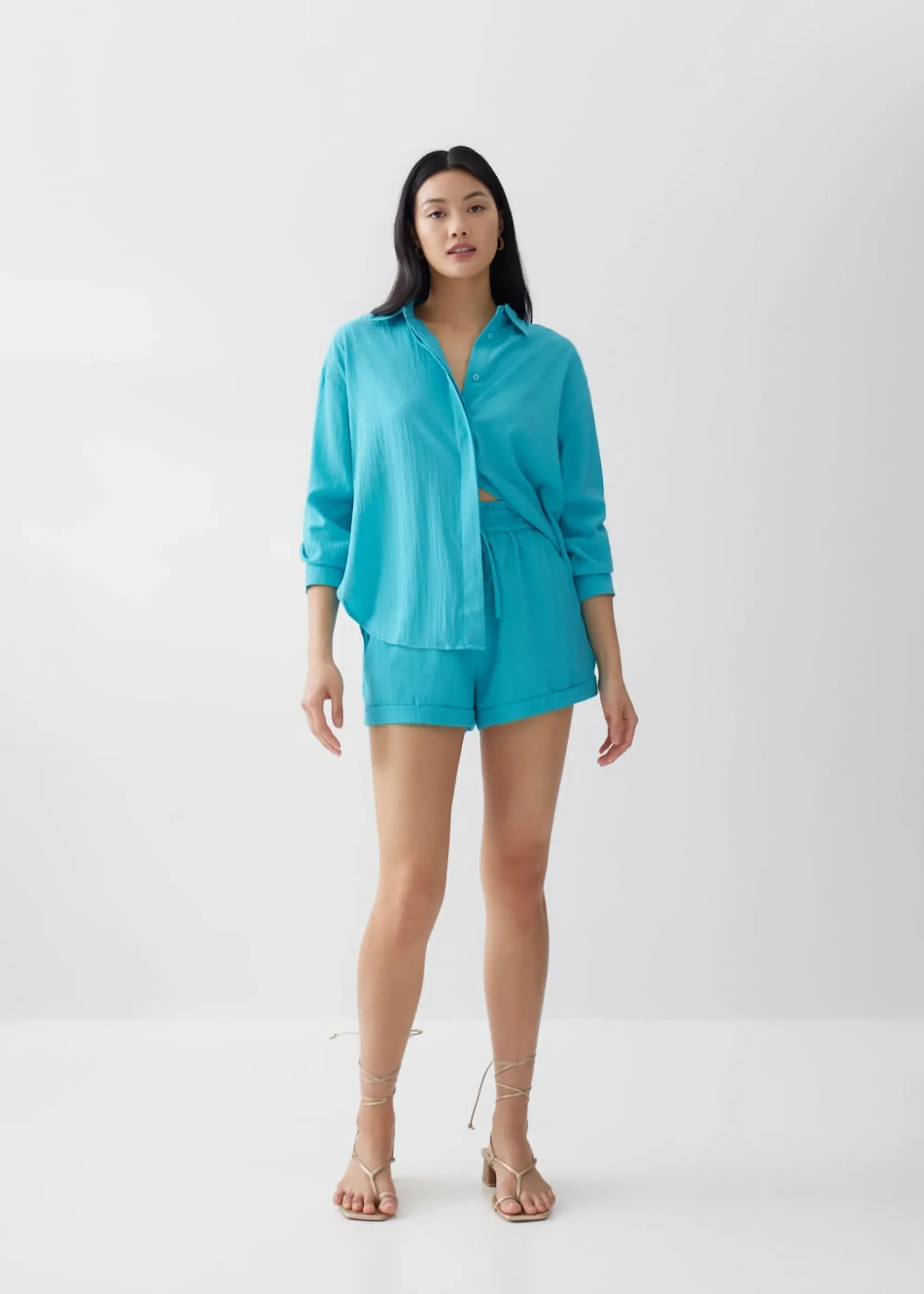 Coleen Drape Button Down Shirt