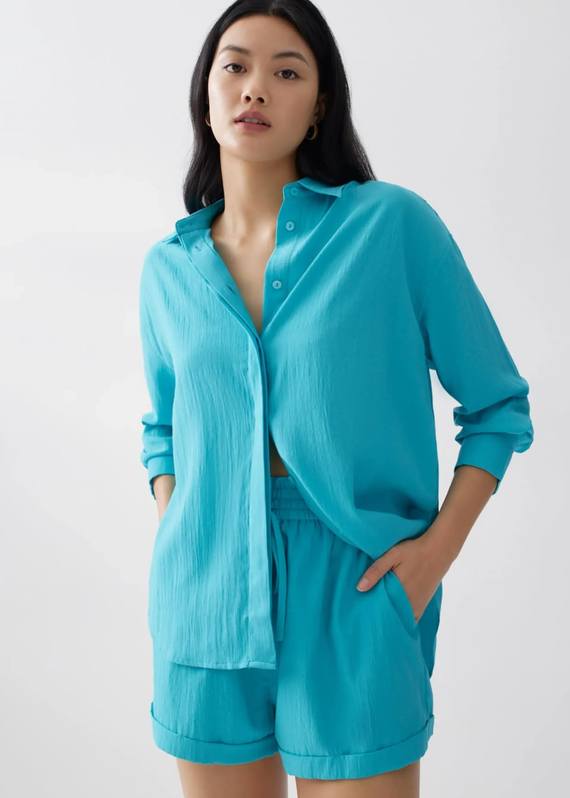 Coleen Drape Button Down Shirt