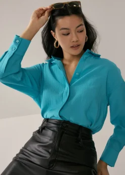 Coleen Drape Button Down Shirt