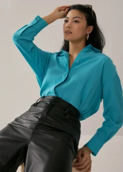 Coleen Drape Button Down Shirt